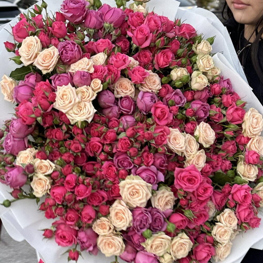 Кустовые пионовидные розы микс 51