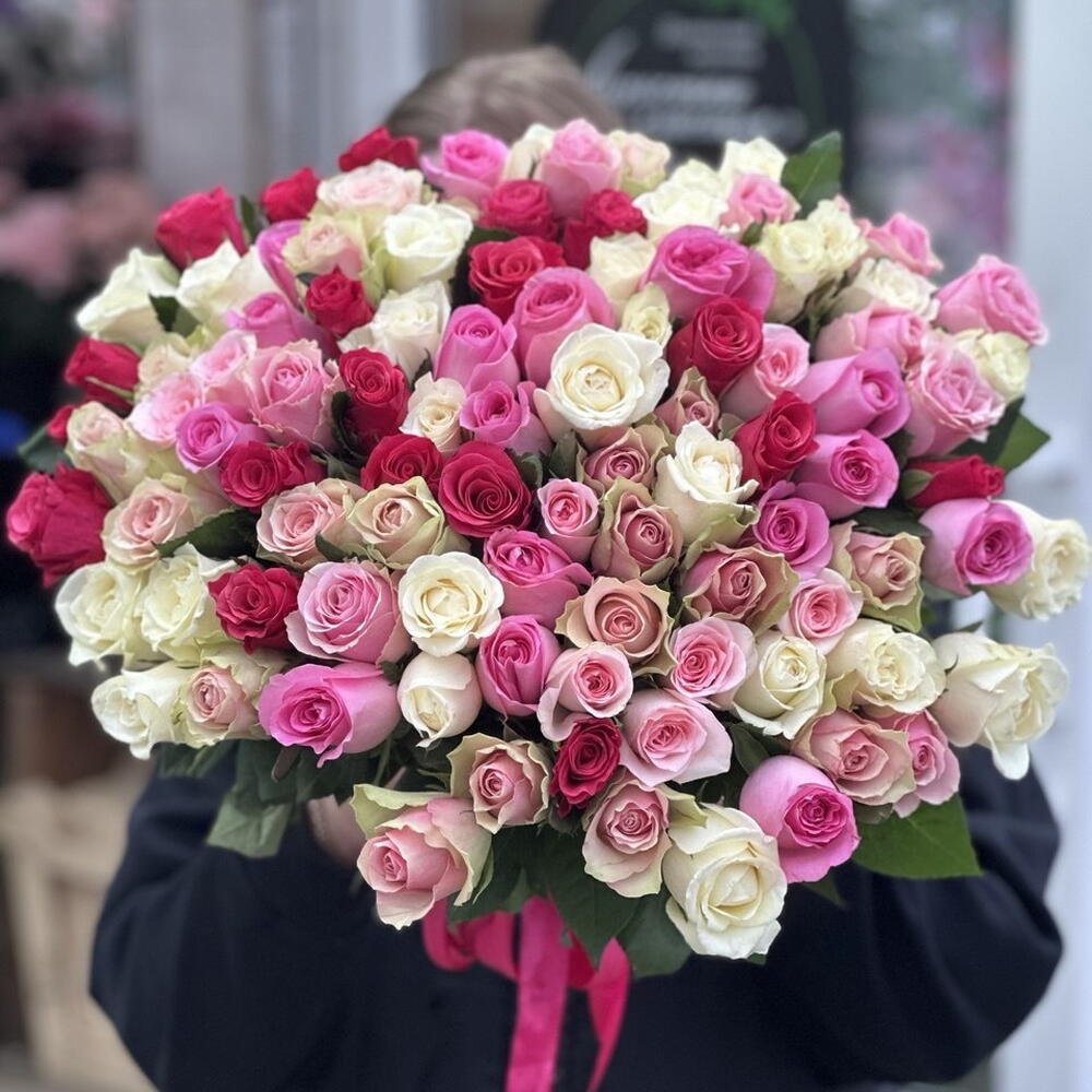Букет микс  из 101 розы