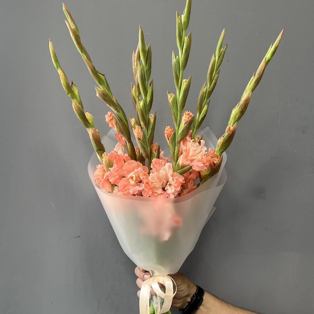 Персиковые гладиолусы 7 шт💝