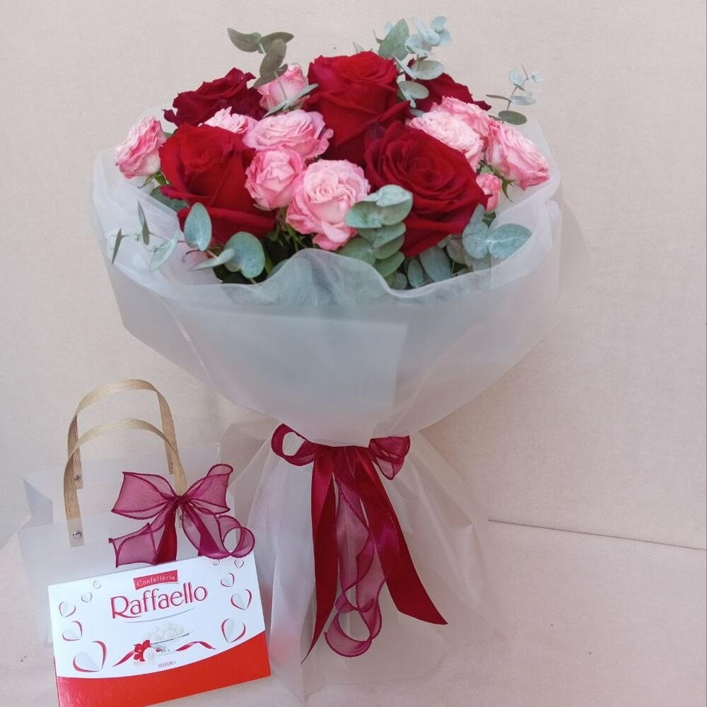 Mix roses + Raffaello