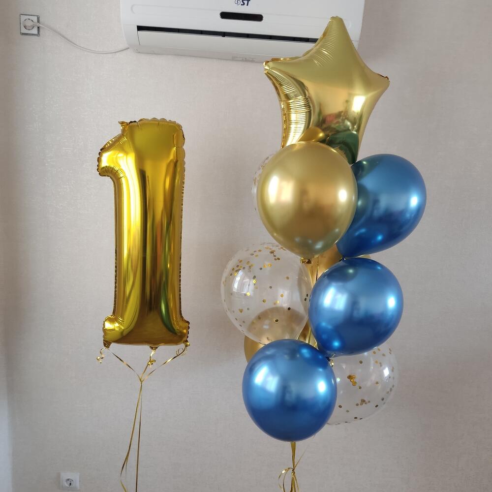 Фонтан из 11 шаров 1 цифра  и 10 шаров