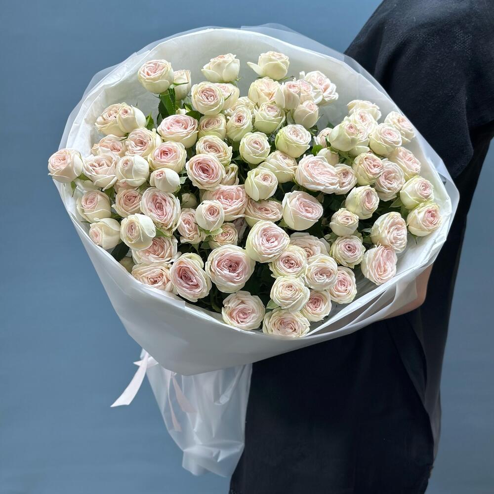 Букет из кустовых пионовидных роз Premium, 15 шт (м085)