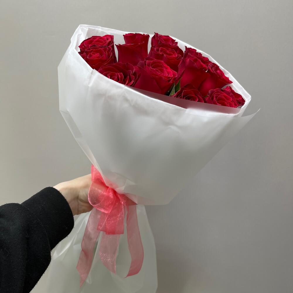 Моно из красной розы 15 штук 🌹