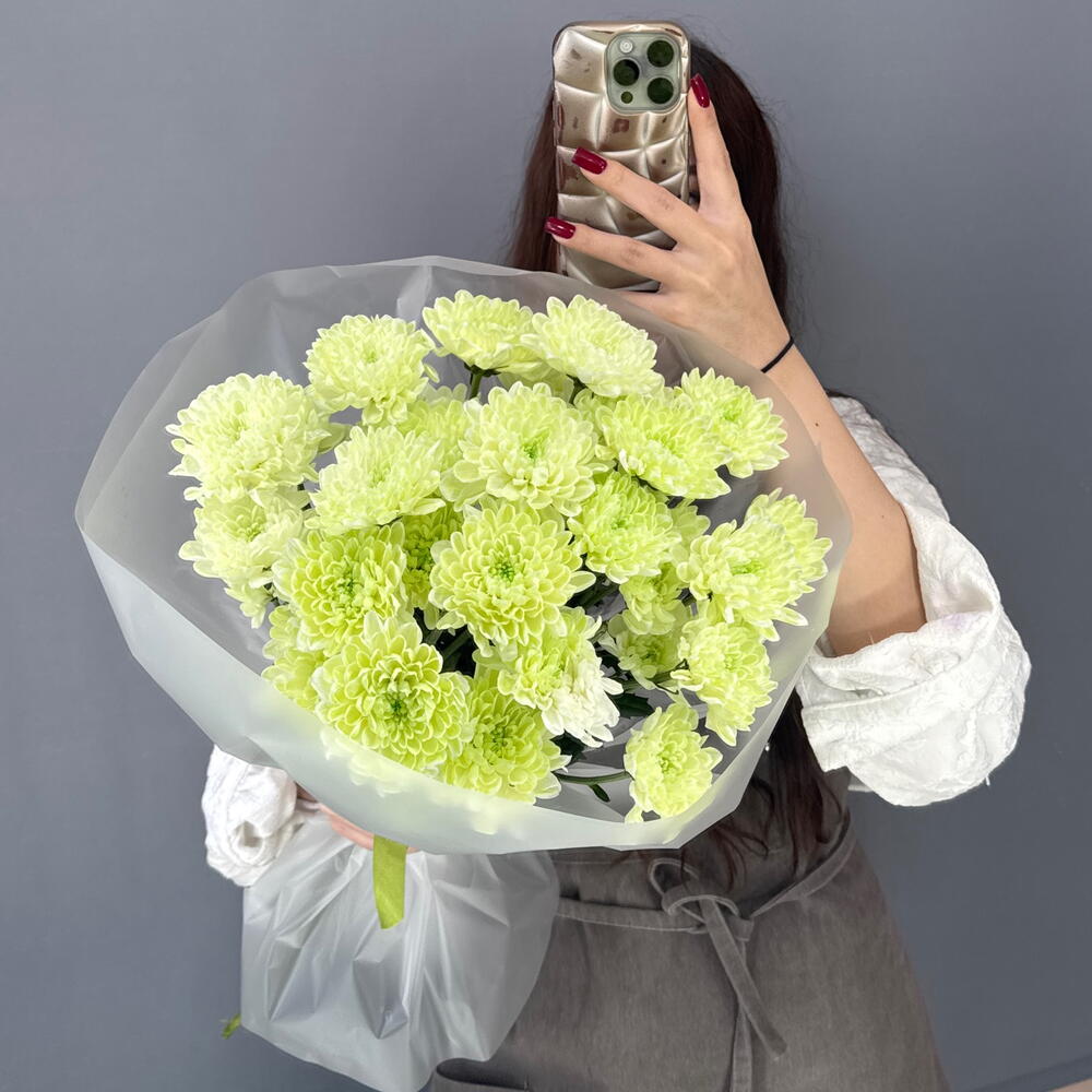 Монобукет💚 из Фисташковой Хризантемы Алтай
