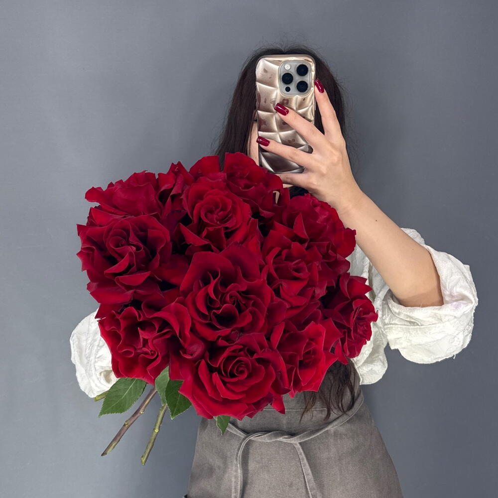 Охапка🌹 Бордовая Француская Роза 11 шт
