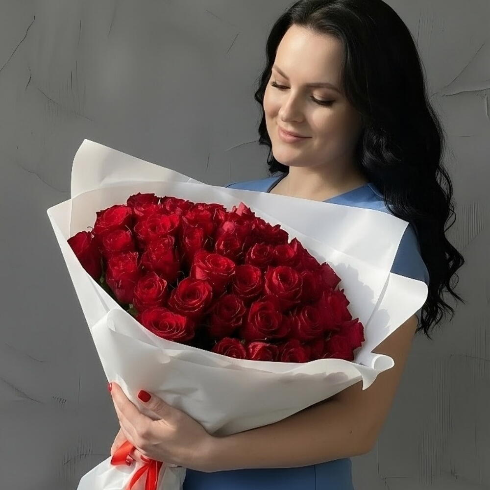 Красные розы Кения 51шт