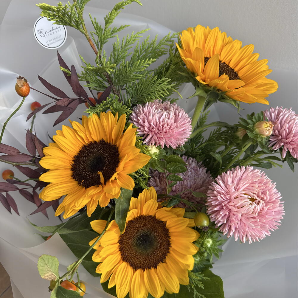 Букет с подсолнухами 🌻