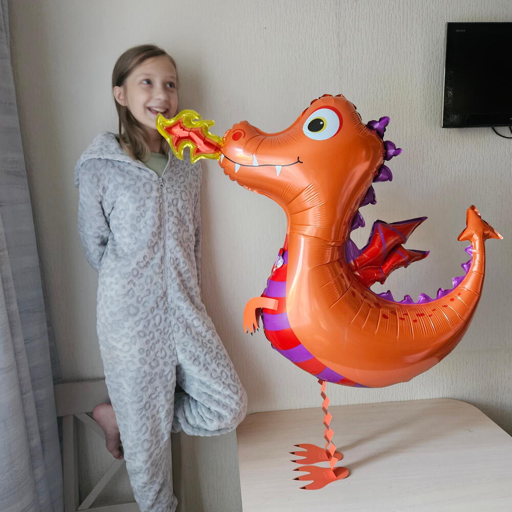 Шар дракон ходячий с гелием-1шар