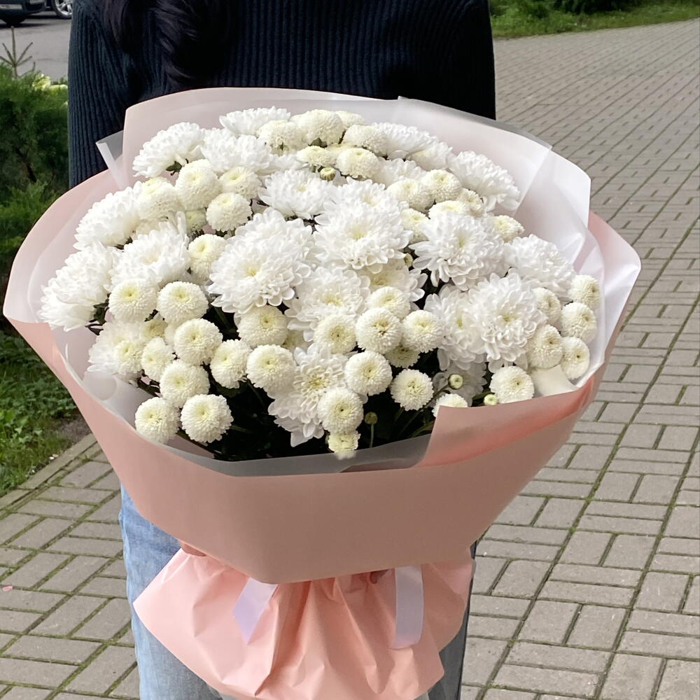 Кустовые хризантемы | Белый букет