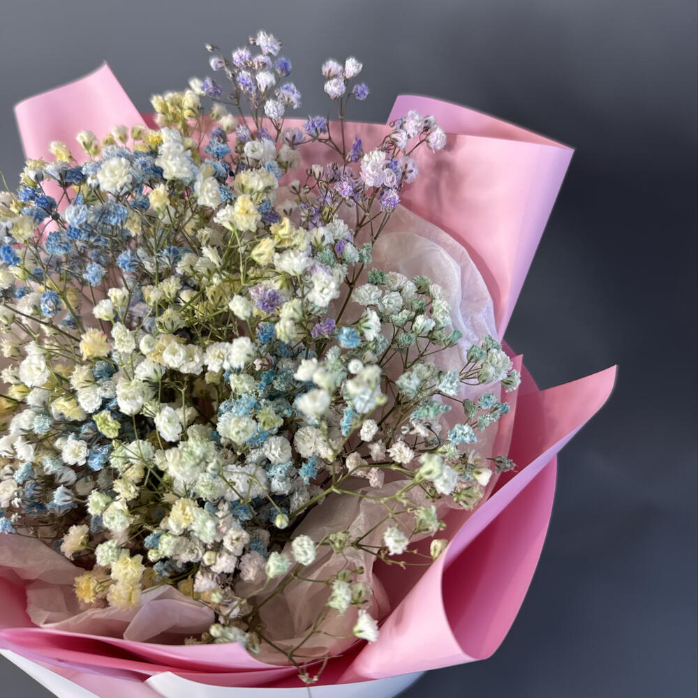 Букет дня комплимент🌸 радужная гипсофила
