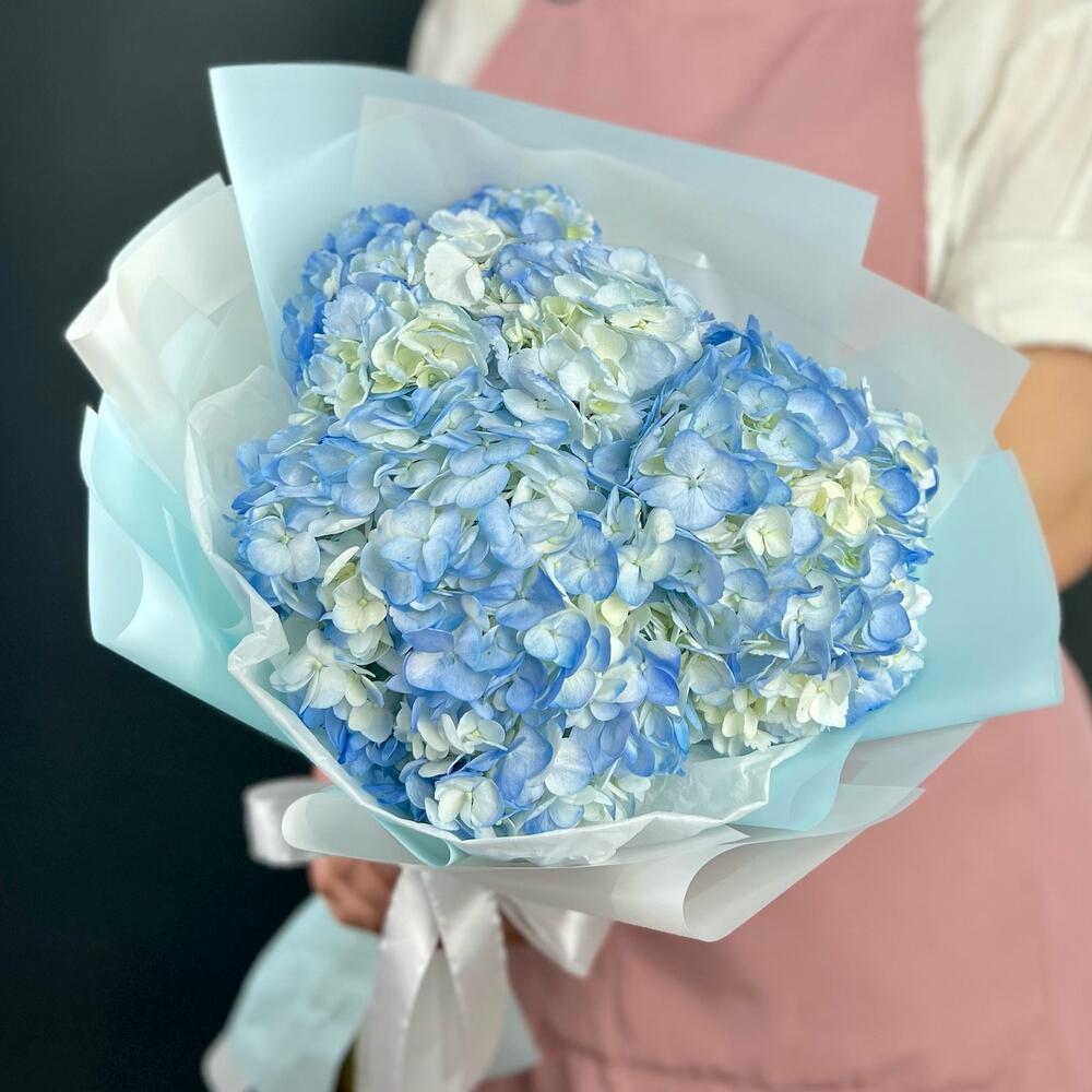 Букет цветов. Голубая Гортензия 3 шт