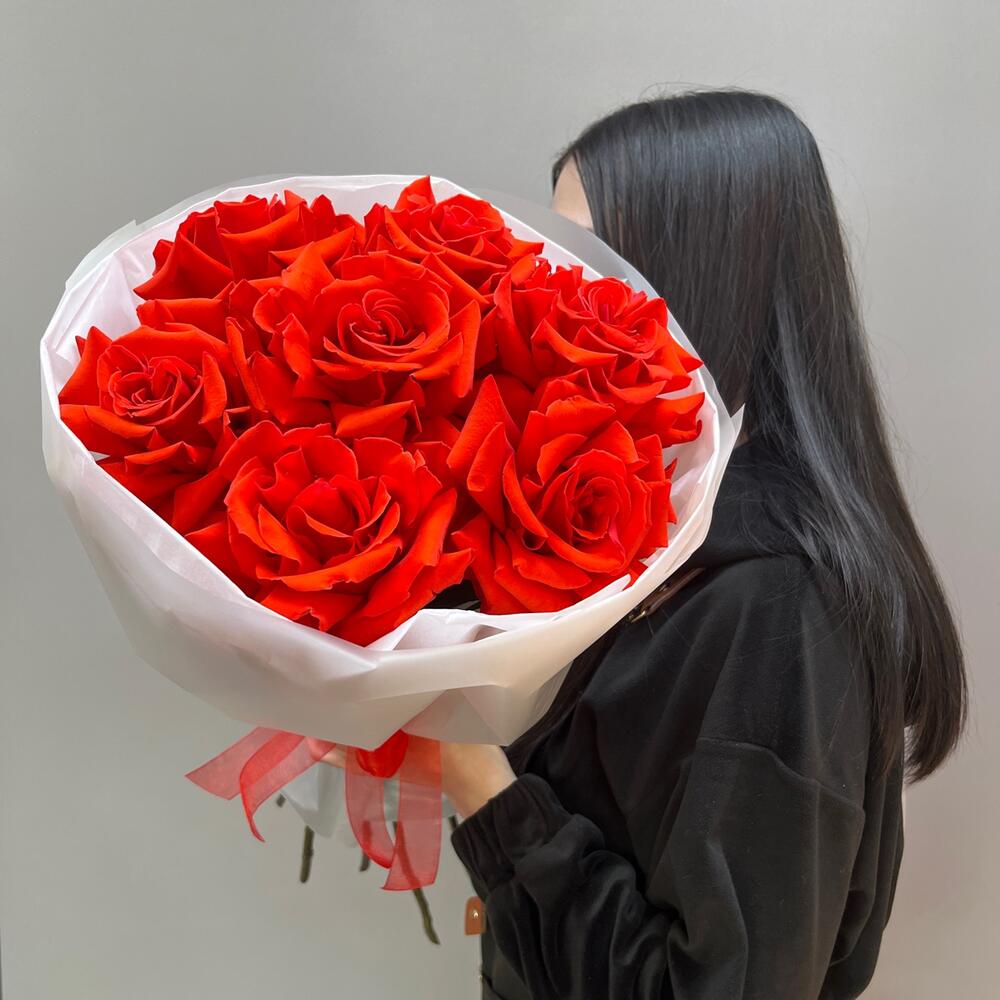 Монобукет🌹из Французской розы 7 шт