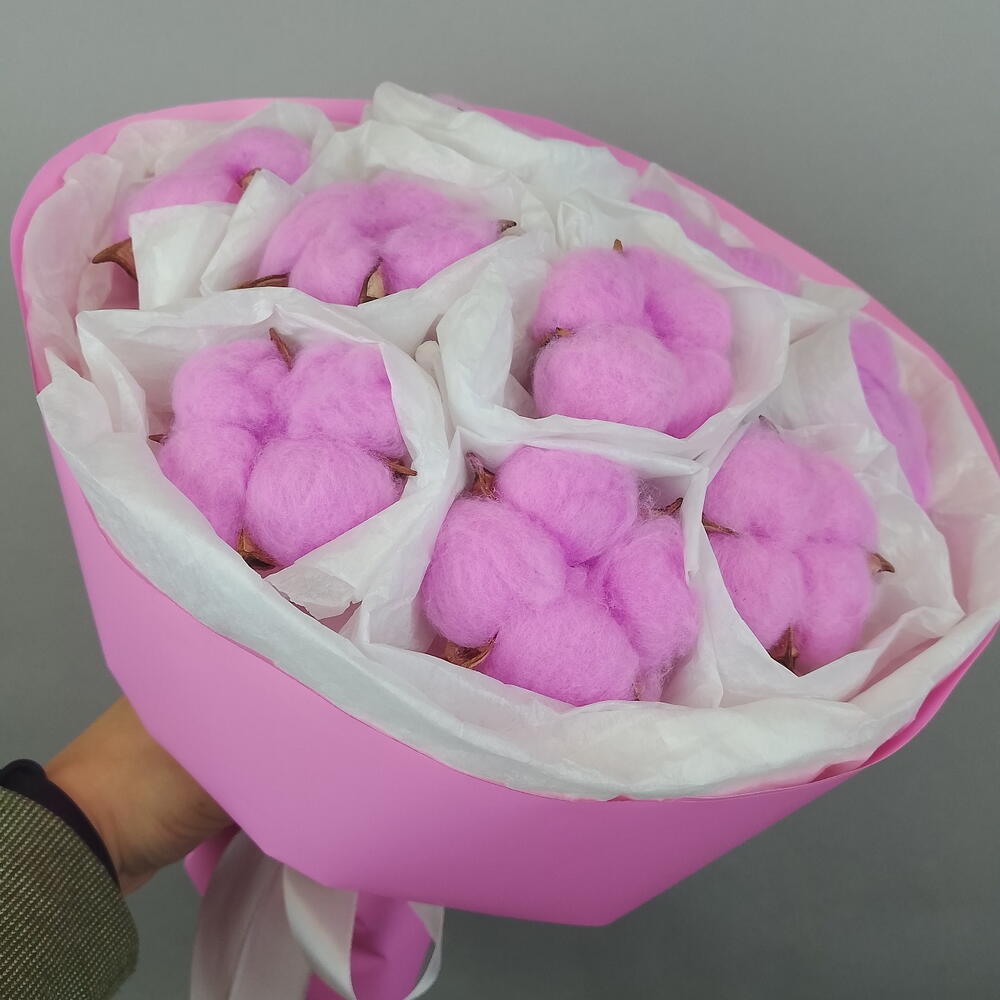 Букет из хлопка и тишью
