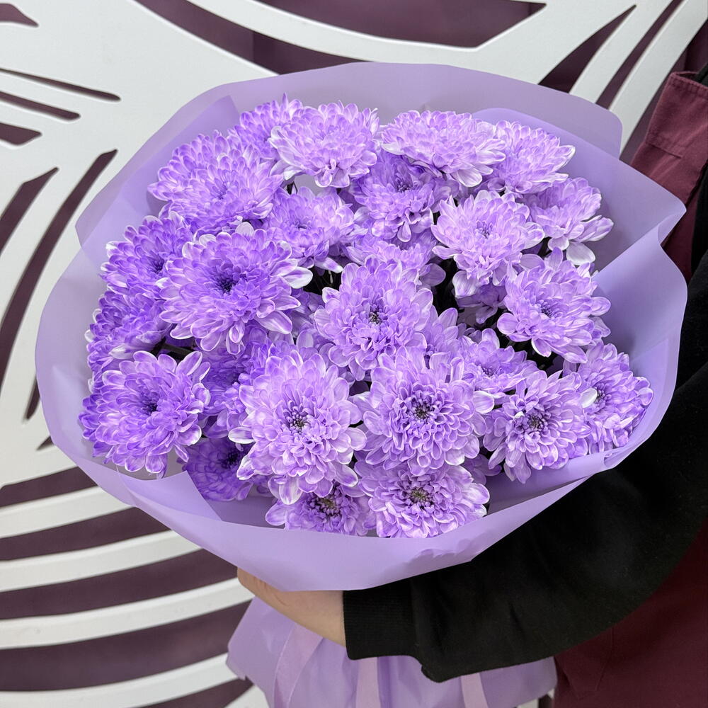 Букет«Цвет сирени» из кустовой хризантемы 💜