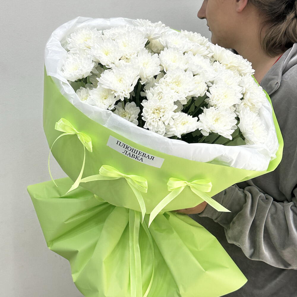 Букет зеленая радость из кустовых хризантем 💐