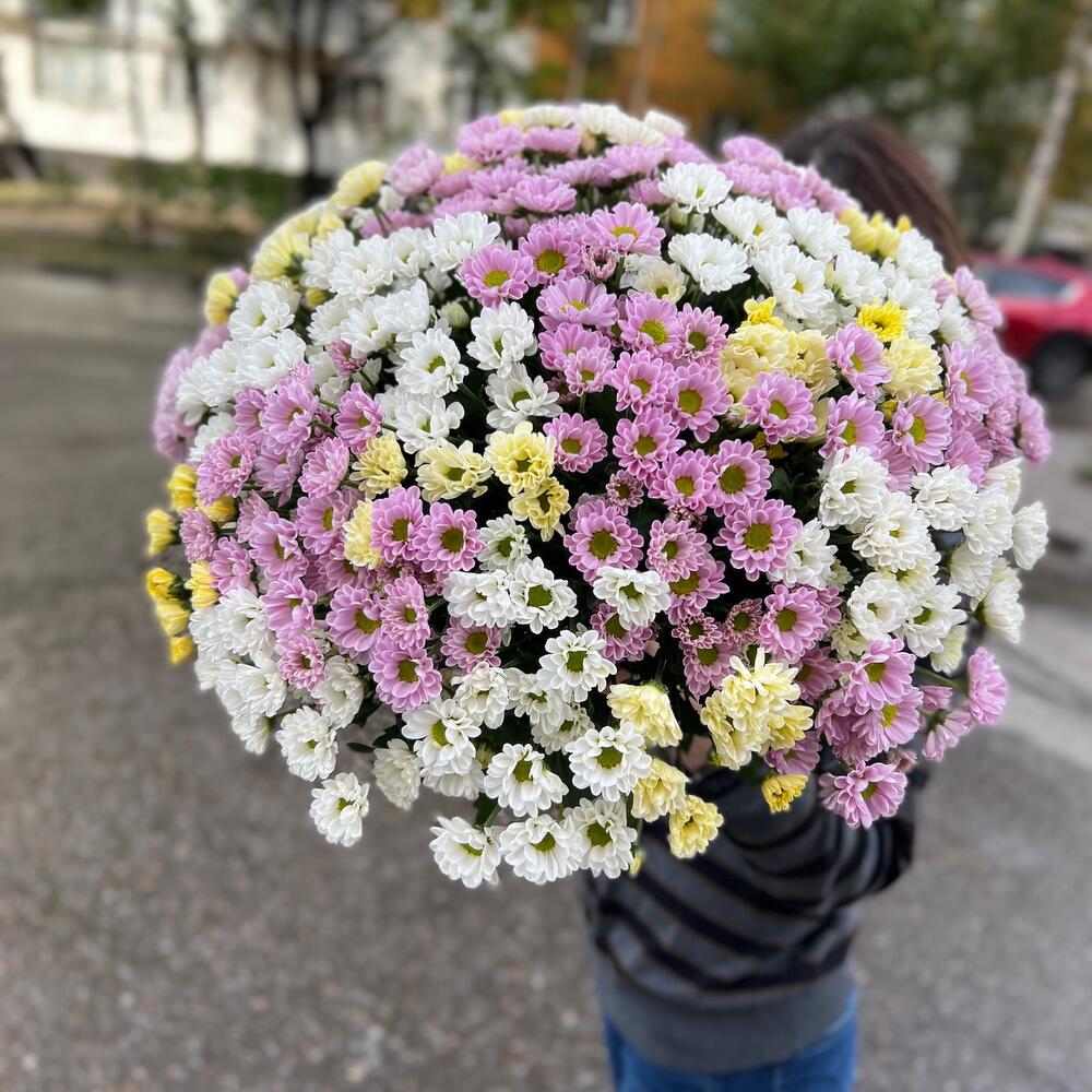 Букет из ромашковых сантини Воздушное облако