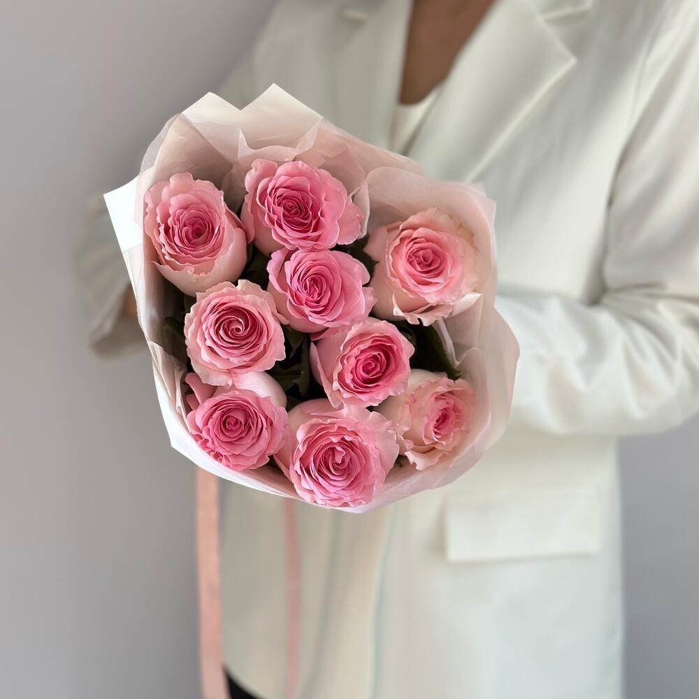 💘Букет из 9 розовых роз Эквадор