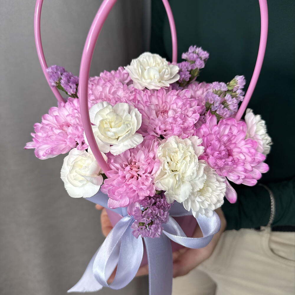 Сумка с хризантемой +Статица 💜🌸💐