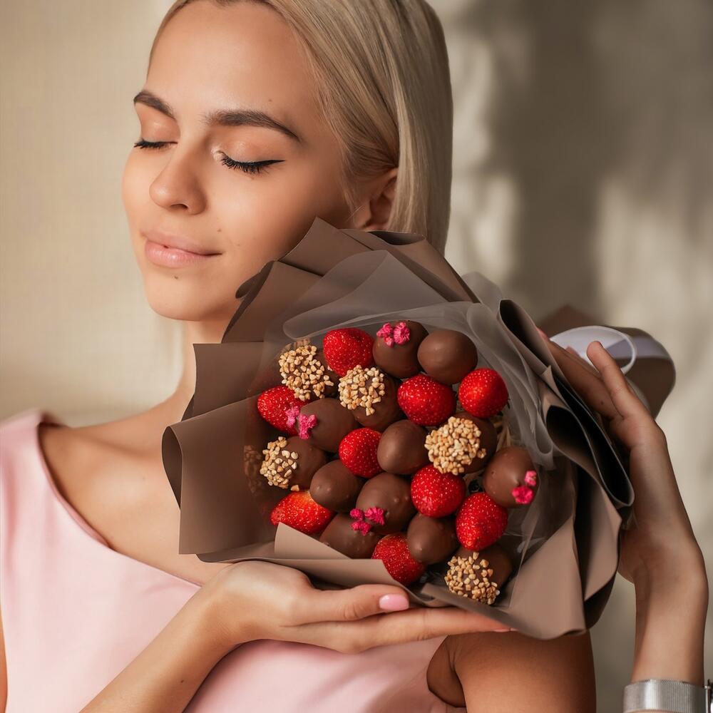 Клубничный букет 32, Цветы и подарки в Санкт-Петербурге, купить по цене ...