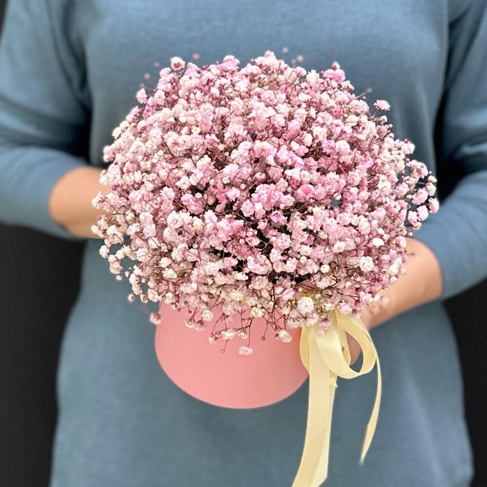 МИНИ-композиция из розовой гипсофилы💕