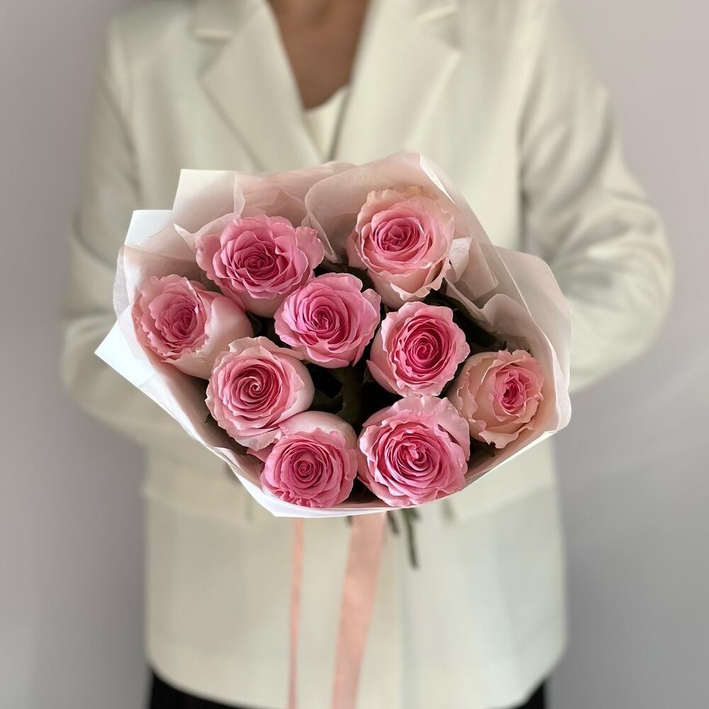 💘Букет из 9 розовых роз Эквадор