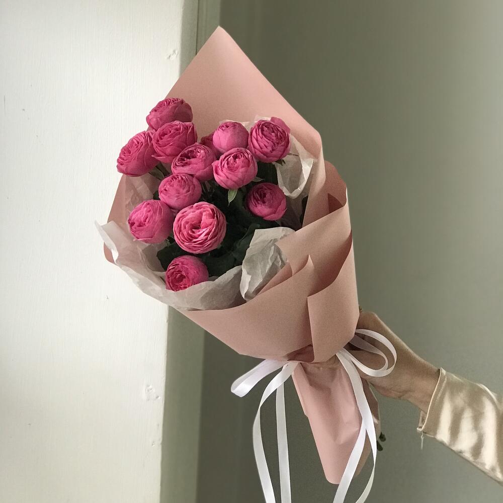 3 кустовых пионовидных розы Giselle Жизель букет 11 Buket flowers