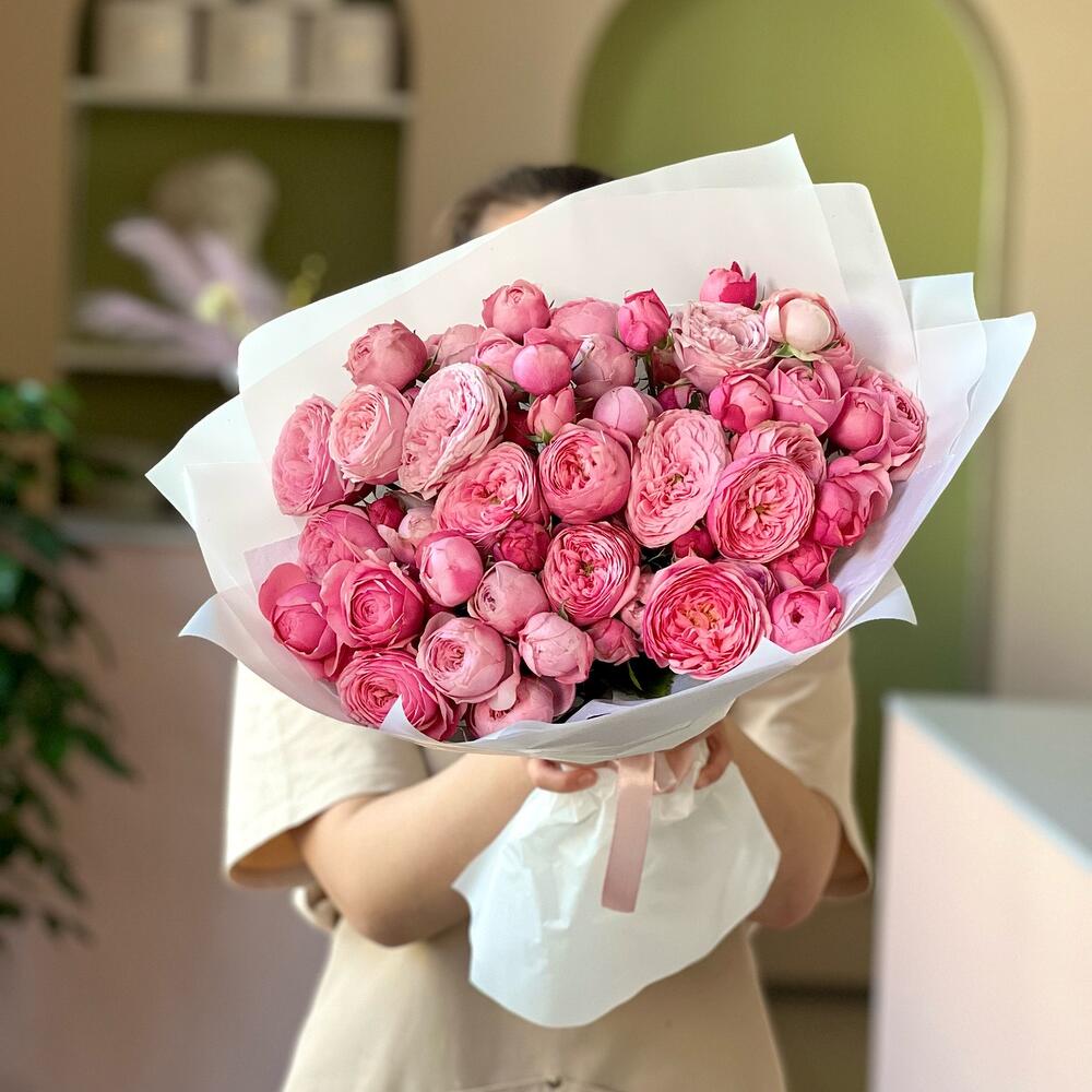 Кустовые пион.розы Сильва Пинк 11 штук