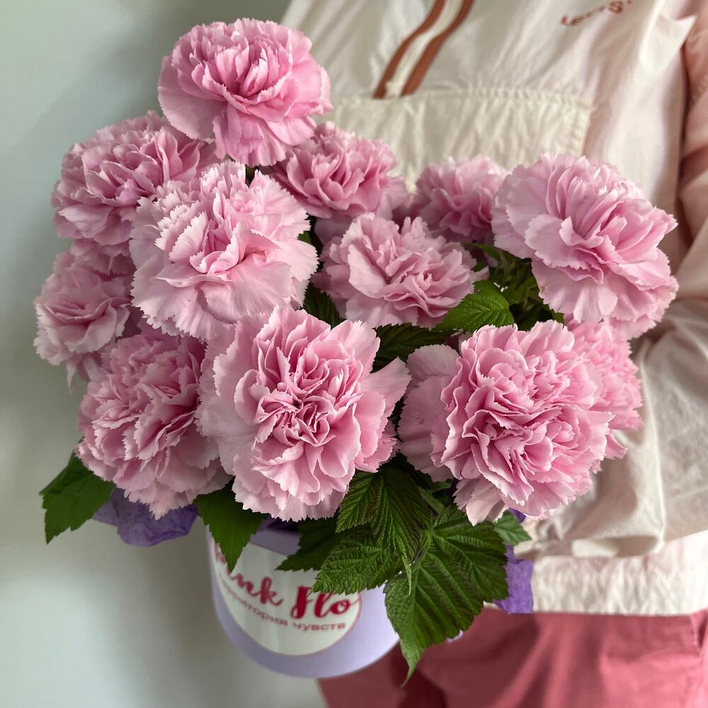 Стойкие диантусы и малина в шляпной коробке 🌸