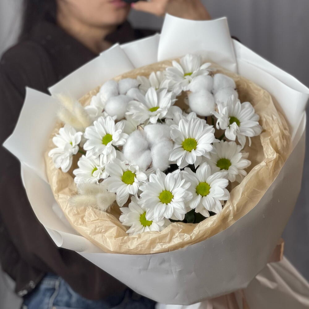 Хризантемы ромашки с хлопком