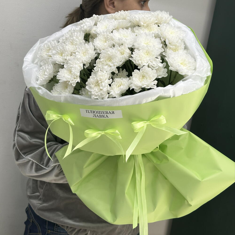 Букет зеленая радость из кустовых хризантем 💐