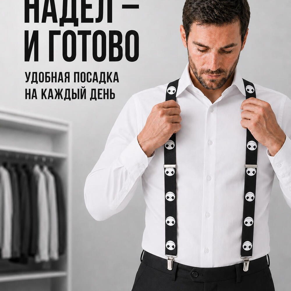 Подтяжки мужские черные с мячами для брюк и костюма, аксессуар на праздник и фотосессию