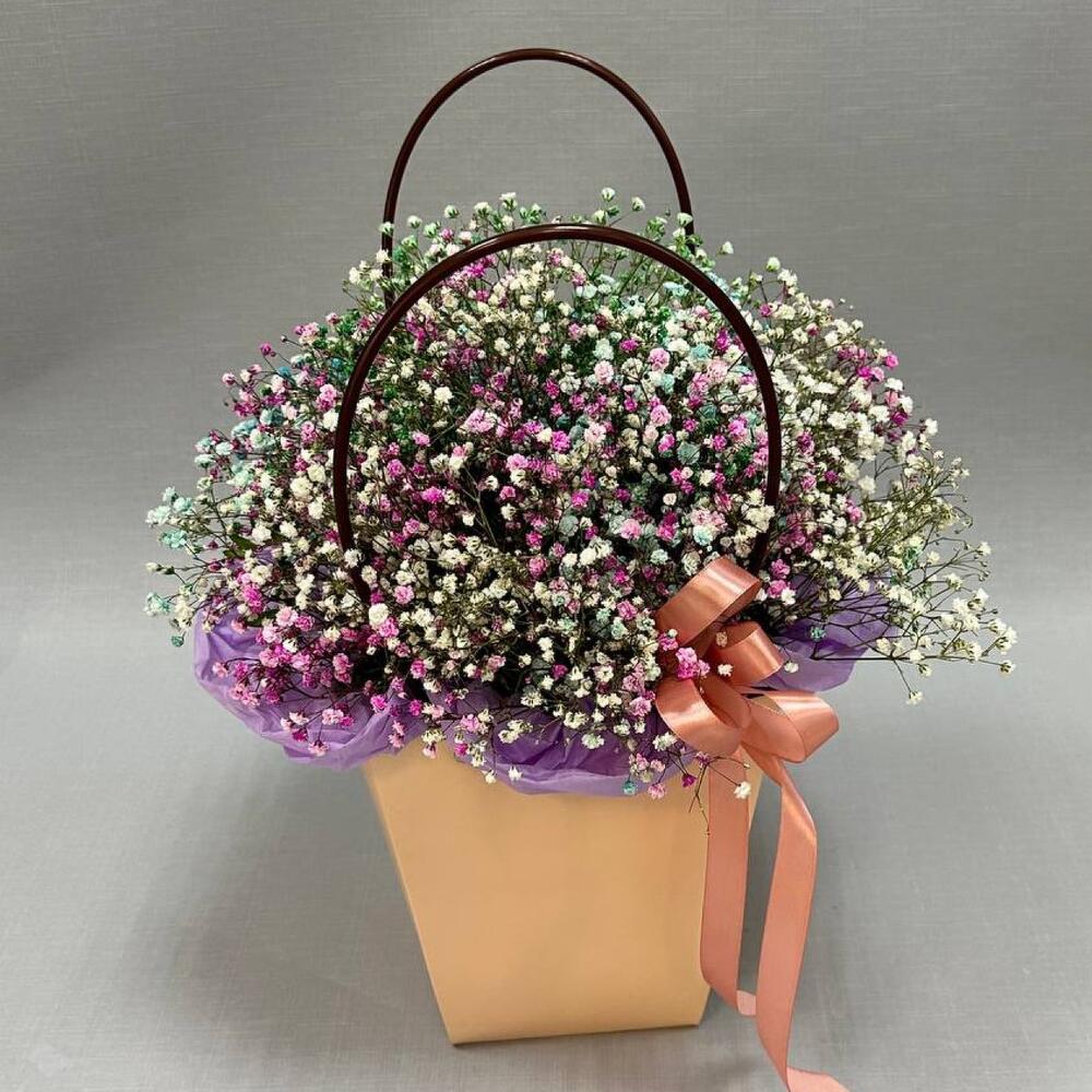Gypsophila "Rainbow" en el bolso