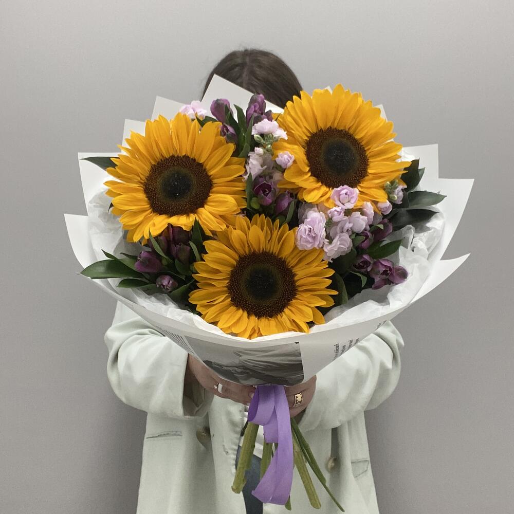 Букет с подсолнухами 🌻