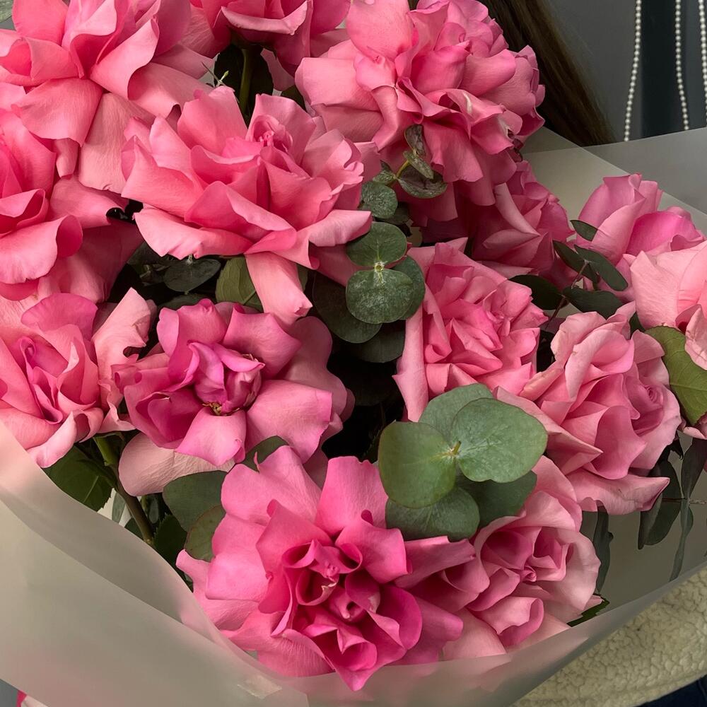 Premium букет из французских роз нежных с эвкалиптом 🌸