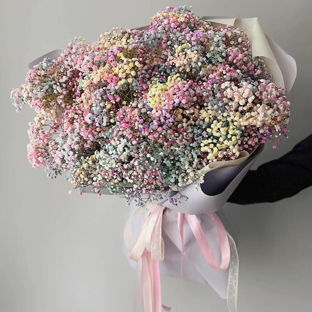 Букет из радужных гипсофил 💕