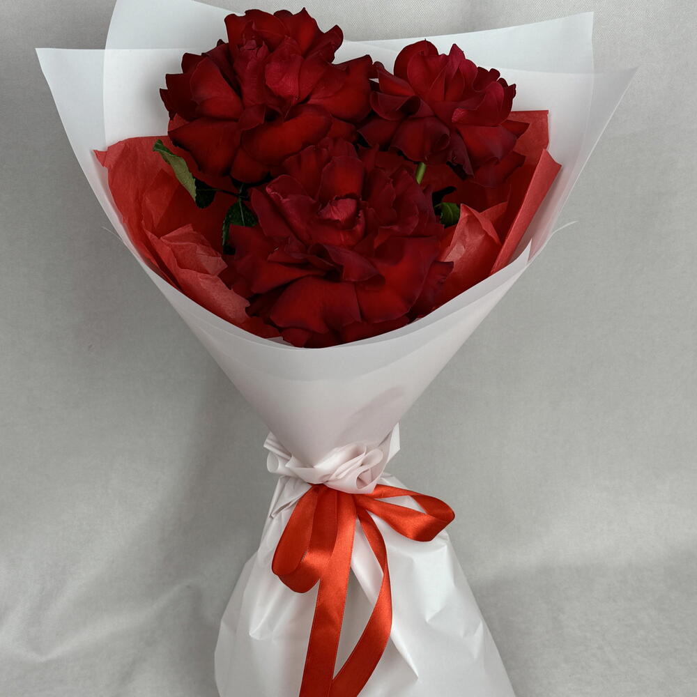 3 французские красные розы🌹