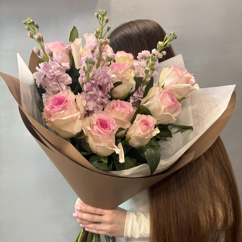 Розы и Маттиола 💕 | Нежный Букет 💐