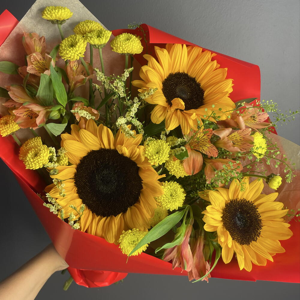 Бабье лето🌻букет с подсолнухами
