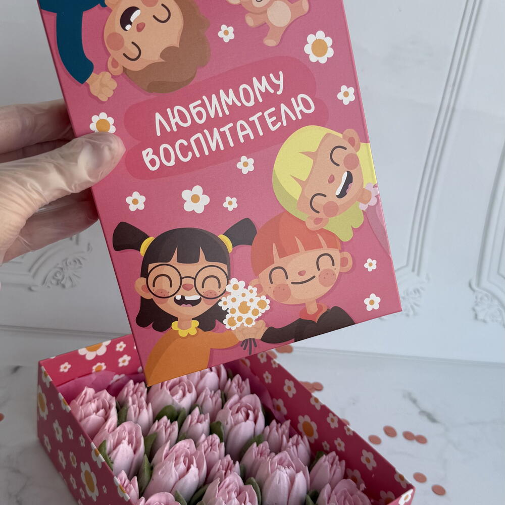Подарок воспитателю тюльпаны из зефира