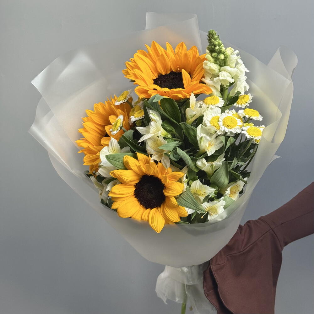 Букет с подсолнухами 🌻
