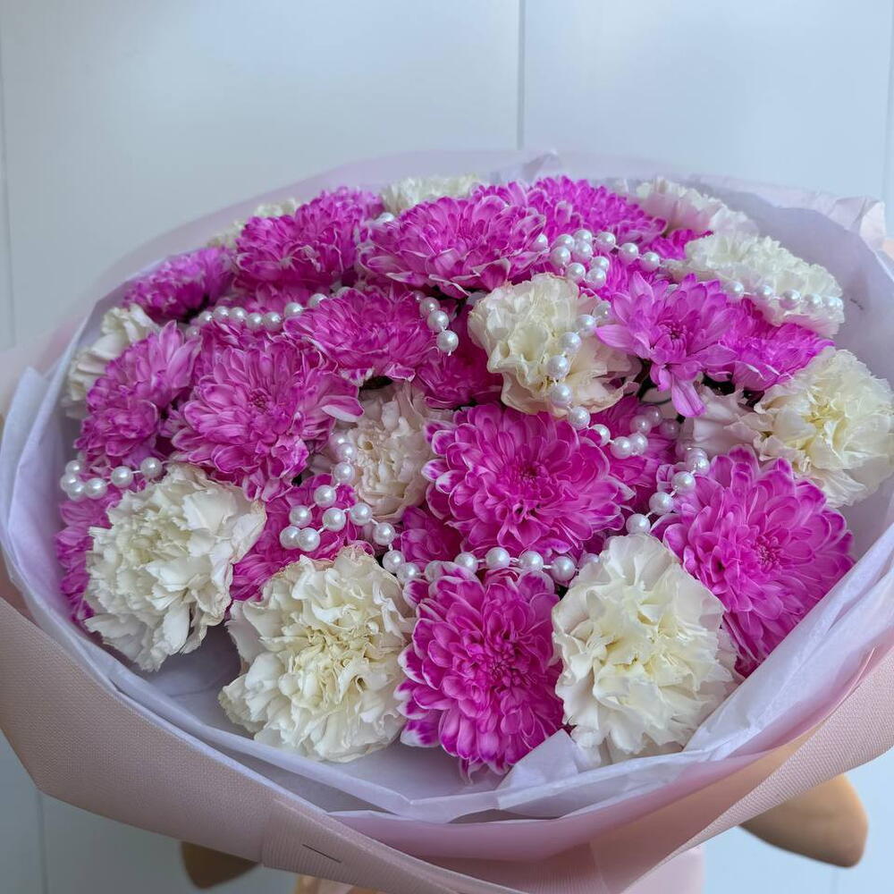 Букет цветов Хризантем и Диантусов 💐