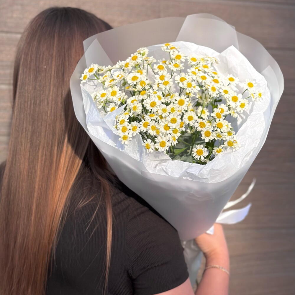 Букет-комплимент из 3 ромашек