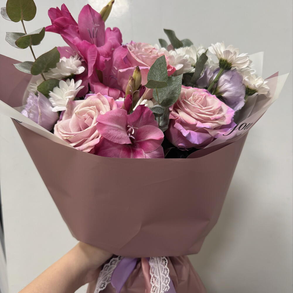 Букет Роза с Гладиолусом