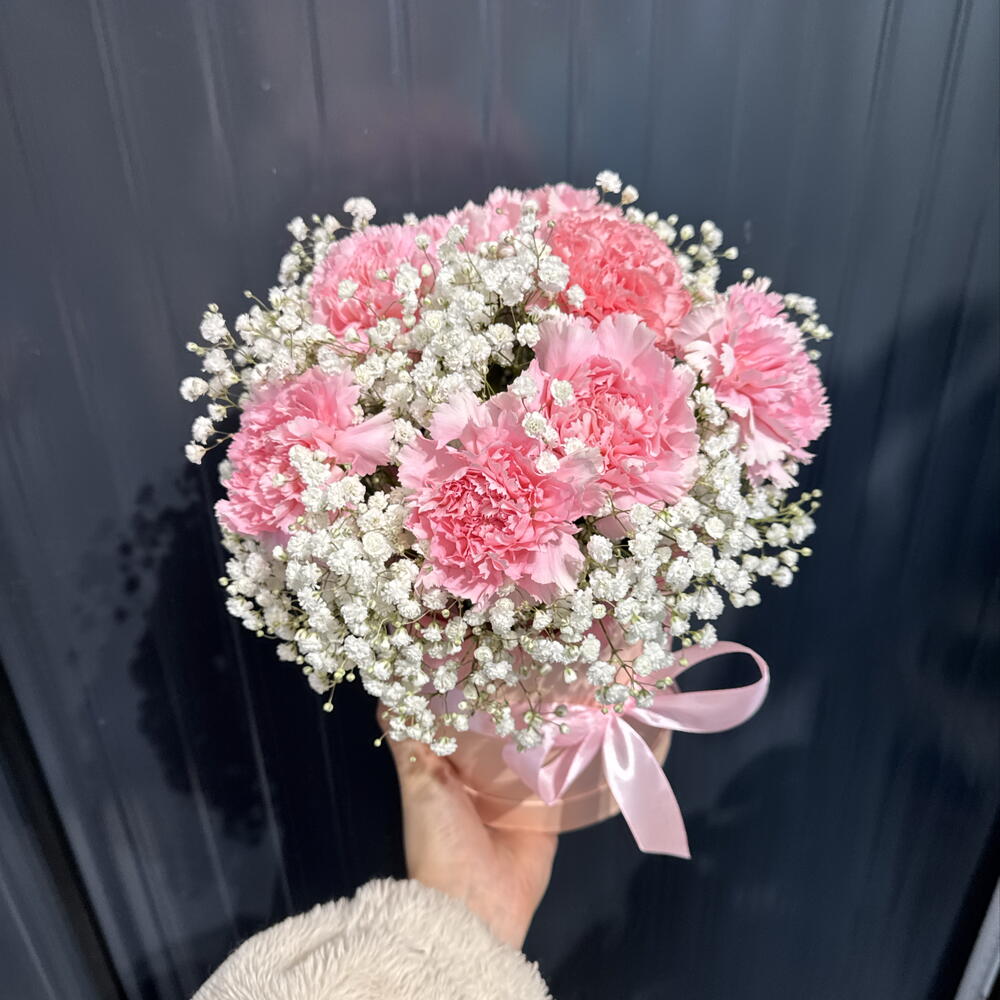 Коробочка 💖 облако гипсофилы и диантусов