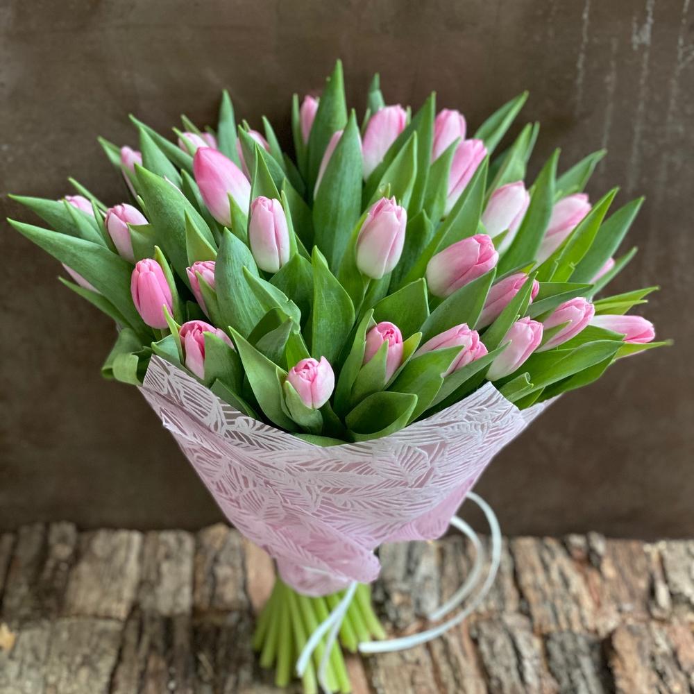 Розовые тюльпаны 35 шт 💗