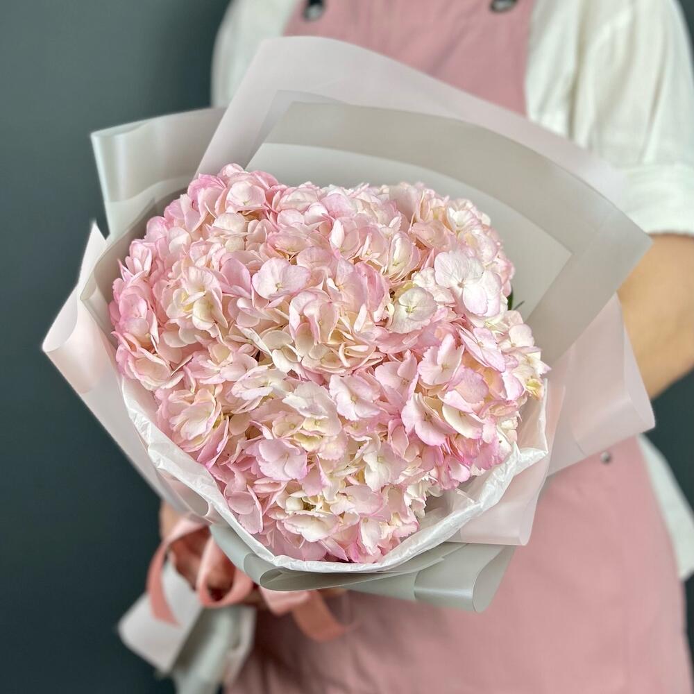 Букет цветов. Розовая Гортензия 3 шт