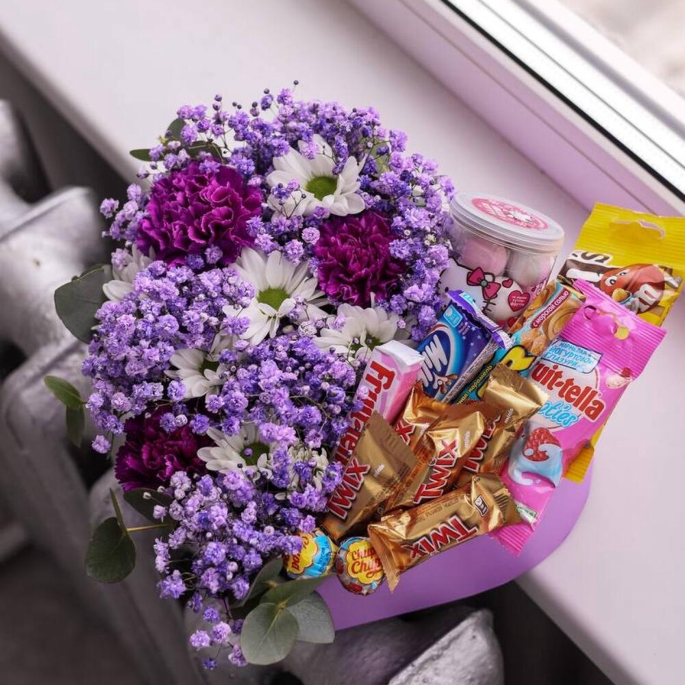 Flowers in a candy box