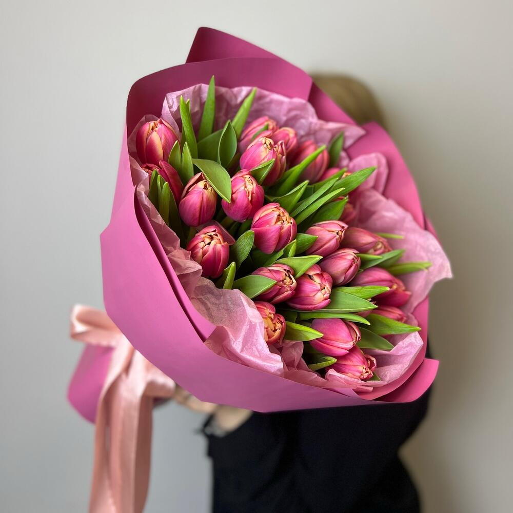 St bouquet 23 из 25 розовых тюльпанов