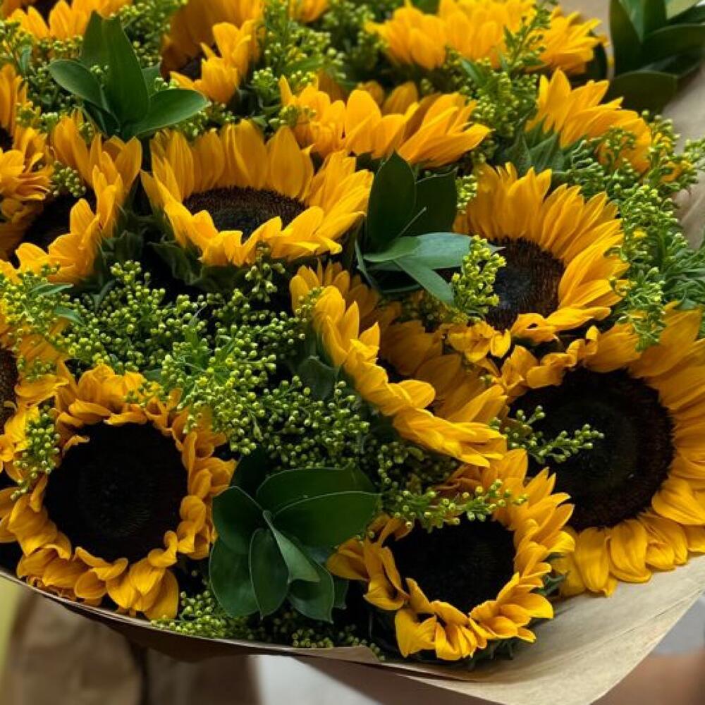 Букет из 15 подсолнухов Солнышко🌞