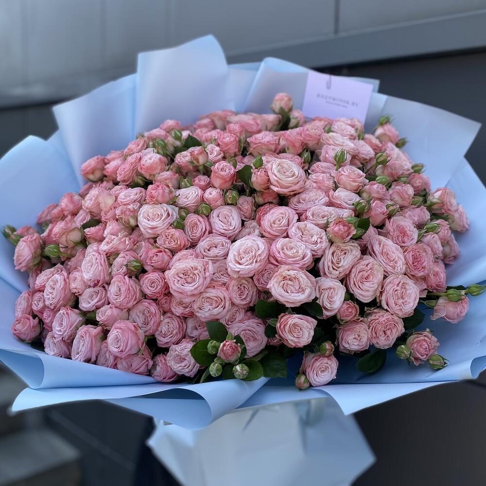 51 ветка пионовидной кустовой розы Мадам Бомбастик